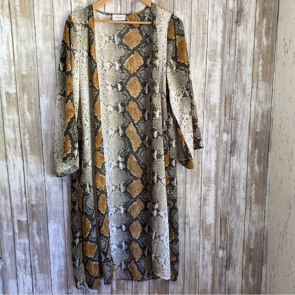 Adrienne Jackets & Blazers - Adrienne Snake Print Oversized Kimono